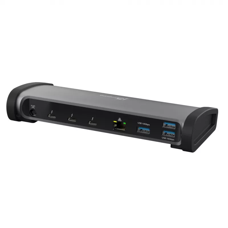 j5create JTD562 - 8K Thunderbolt™ 4 dokinė stotelė - EU, laidinė, Thunderbolt 4, 96 W, 3,5 mm, 10,100,1000 Mbit/s, pilka