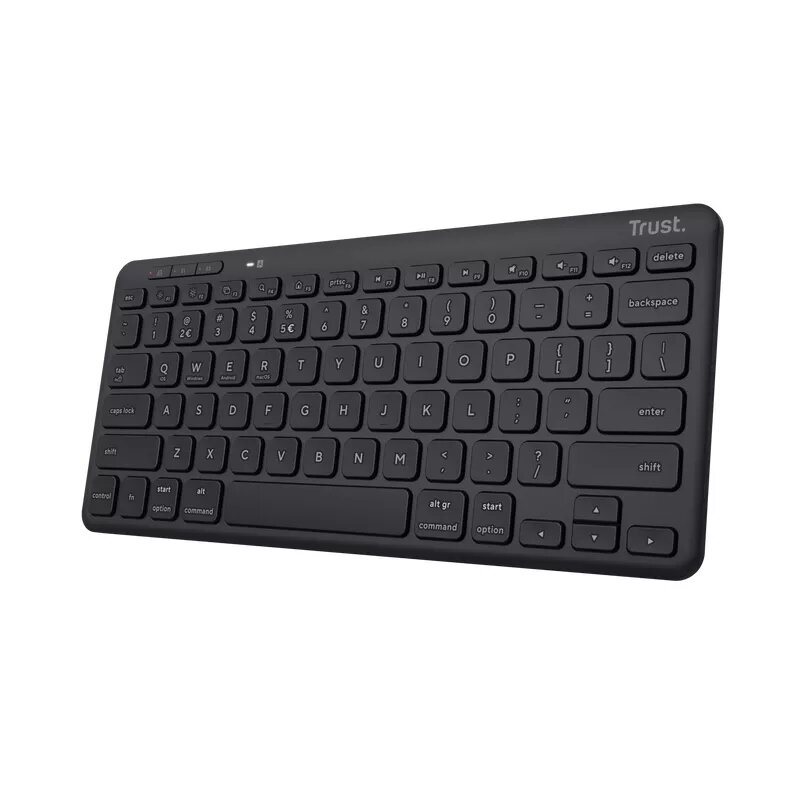 Trust Lyra klaviatūra, skirta biurui, USB RF belaidė Bluetooth, juoda, vokiška, be skaitmenų dalies