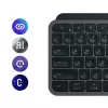 Logitech MX Keys S belgiška AZERTY belaidė klaviatūra, grafito spalvos, universali RF belaidė + Bluetooth