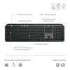 Logitech MX Keys S belgiška AZERTY belaidė klaviatūra, grafito spalvos, universali RF belaidė + Bluetooth