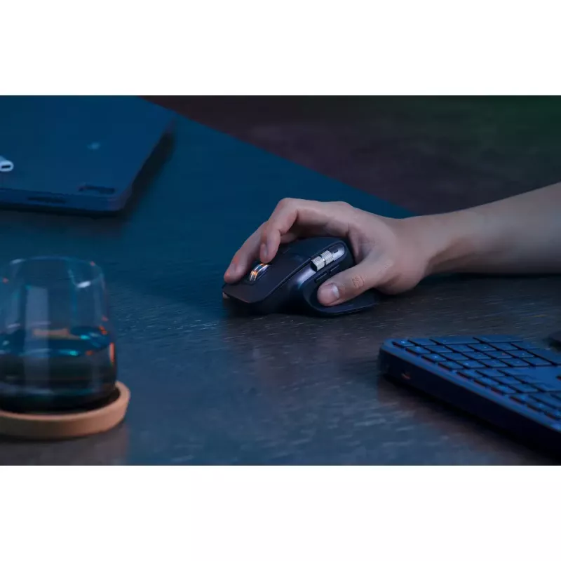 Logitech MX Keys S belgiška AZERTY belaidė klaviatūra, grafito spalvos, universali RF belaidė + Bluetooth