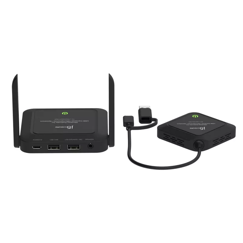 j5create JVW120 belaidis USB™ kamerų / mikrofonų / garsiakalbių plėtiklis, juodas