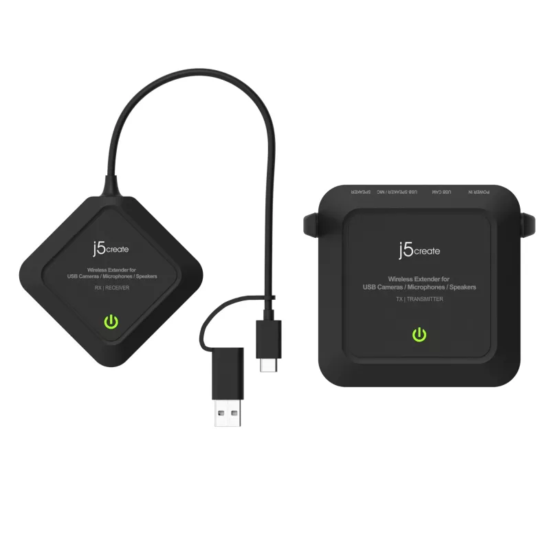 j5create JVW120 belaidis USB™ kamerų / mikrofonų / garsiakalbių plėtiklis, juodas