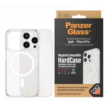 PanzerGlass ® HardCase permatomas su baltu MagSafe ir D3O® iPhone 15 Pro