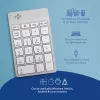 R-Go Tools skaitmenų klaviatūra R-Go Numpad Break, ergonomiška skaitmenų klaviatūra su pertraukų programine įranga, bluetooth, balta