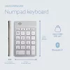 R-Go Tools skaitmenų klaviatūra R-Go Numpad Break, ergonomiška skaitmenų klaviatūra su pertraukų programine įranga, bluetooth, balta
