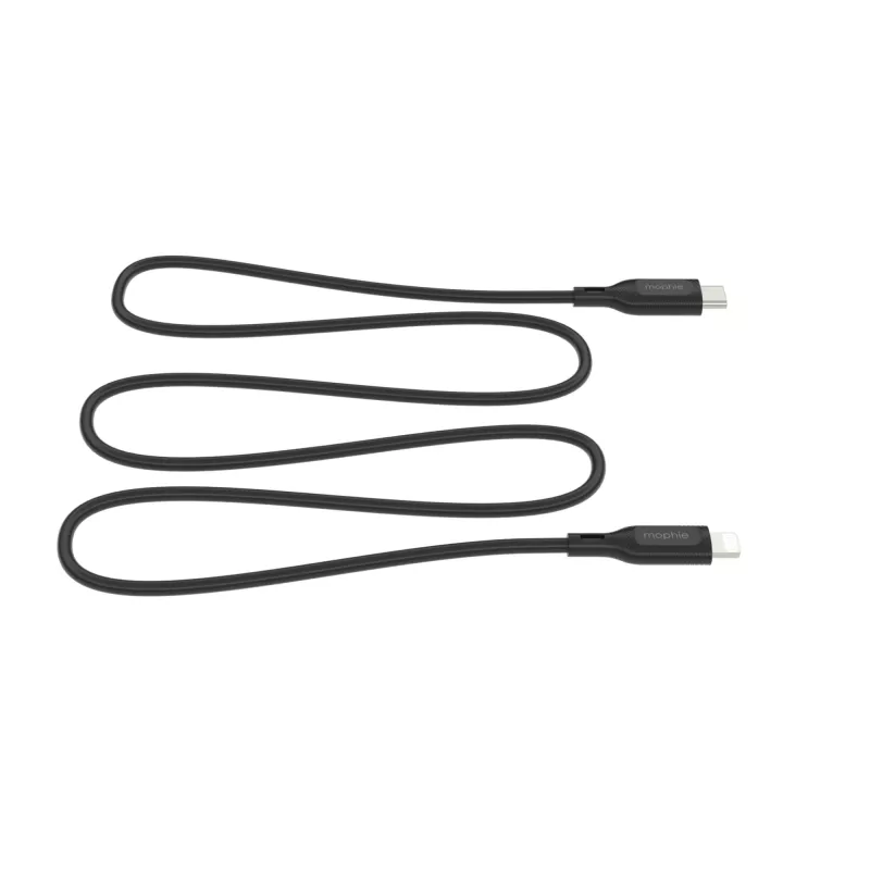 Įkrovimo kabelis Mophie essentials Lightning į USB-C 1 m, Lightning–USB‑C, 60W, USB 2.0, Juodas
