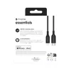 Įkrovimo kabelis Mophie essentials Lightning į USB-C 1 m, Lightning–USB‑C, 60W, USB 2.0, Juodas