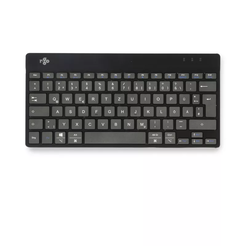 Ergonominė klaviatūra R-Go Tools R-Go Compact Break, kompaktiška klaviatūra su pertraukų programine įranga, QWERTZ (DE), Bluetooth, juoda