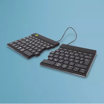 R-Go Tools ergonominė klaviatūra R-Go Split Break su pertraukų programine įranga, ergonominė padalinta klaviatūra, QWERTZ (DE), Bluetooth, juoda