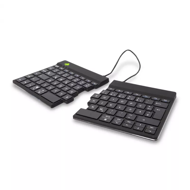 R-Go Tools ergonominė klaviatūra R-Go Split Break su pertraukų programine įranga, ergonominė padalinta klaviatūra, QWERTZ (DE), Bluetooth, juoda