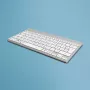 Ergonominė klaviatūra R-Go Tools R-Go Compact Break, kompaktiška klaviatūra su pertraukų programine įranga, QWERTZ (DE), Bluetooth, balta