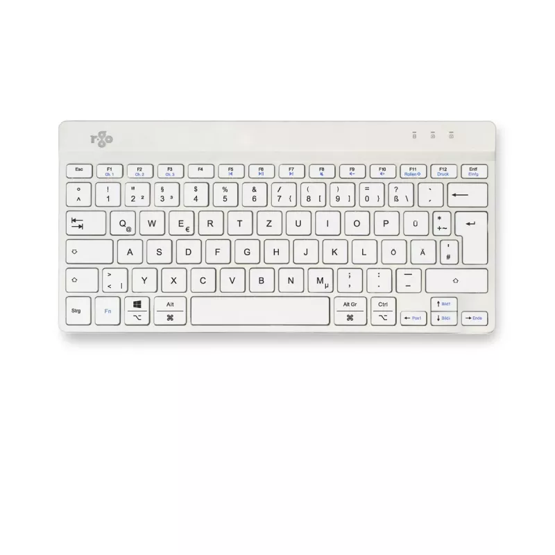 Ergonominė klaviatūra R-Go Tools R-Go Compact Break, kompaktiška klaviatūra su pertraukų programine įranga, QWERTZ (DE), Bluetooth, balta