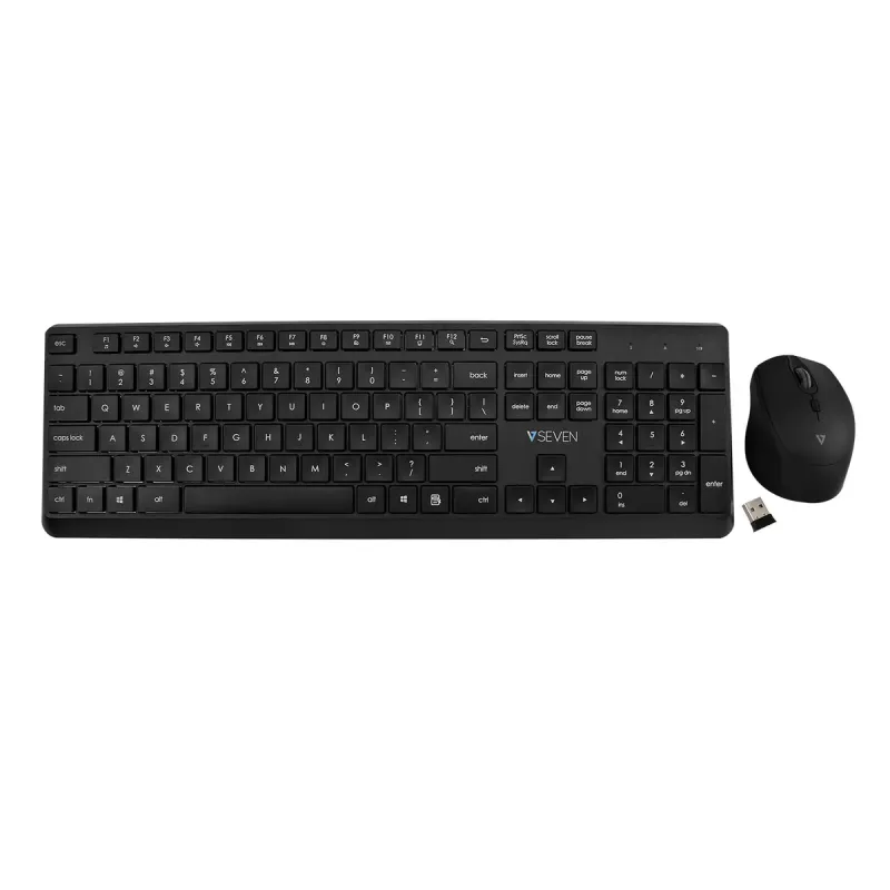 Belaidžių klaviatūros ir pelės rinkinys V7 CKW350US viso dydžio QWERTY