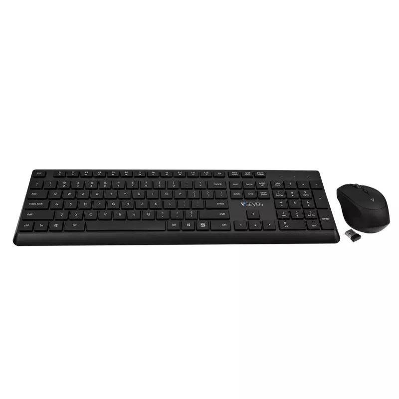Belaidžių klaviatūros ir pelės rinkinys V7 CKW350US viso dydžio QWERTY