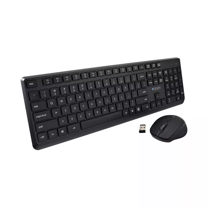Belaidžių klaviatūros ir pelės rinkinys V7 CKW350US viso dydžio QWERTY