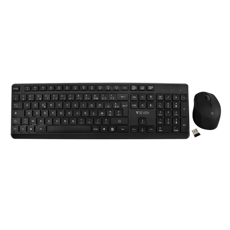 Belaidės klaviatūros ir pelės rinkinys V7 CKW350FR pilno dydžio AZERTY