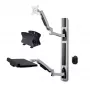StarTech.com Wall Mount Workstation, VESA Mount For 32 inch Monitors (22lb/10kg), Fully Articulating Single Monitor Mount & klaviatūra Tray w/Desktop Computer/PC Bracket, Standing Desk