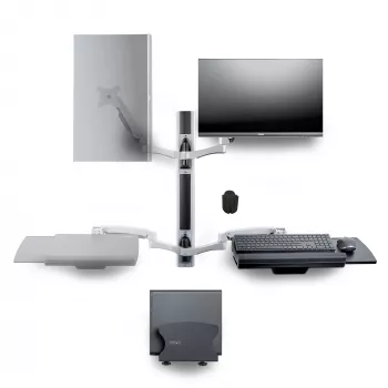 StarTech.com Wall Mount Workstation, VESA Mount For 32 inch Monitors (22lb/10kg), Fully Articulating Single Monitor Mount & klaviatūra Tray w/Desktop Computer/PC Bracket, Standing Desk