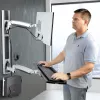 StarTech.com Wall Mount Workstation, VESA Mount For 32 inch Monitors (22lb/10kg), Fully Articulating Single Monitor Mount & klaviatūra Tray w/Desktop Computer/PC Bracket, Standing Desk
