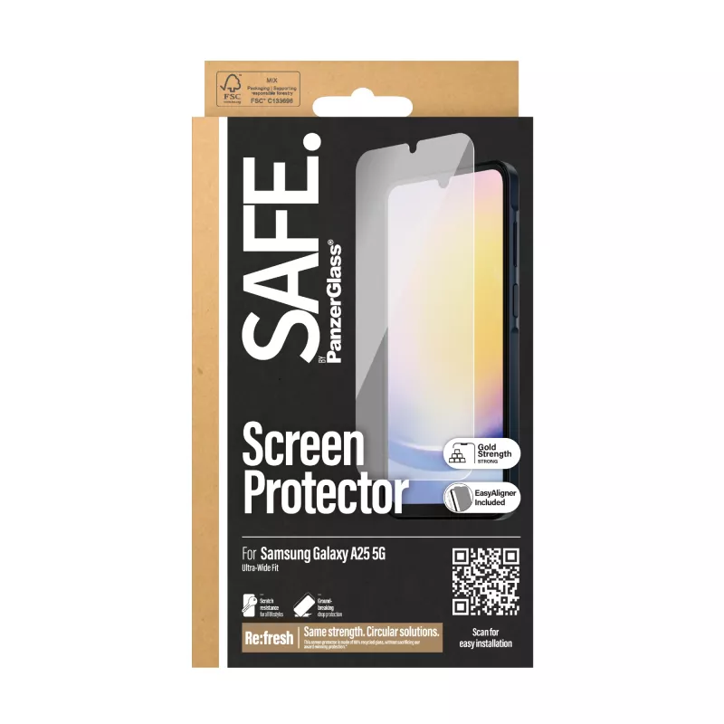 PanzerGlass SAFE. by ® Ekrano apsauga Samsung Galaxy A25 5G | Itin platus pritaikymas su EasyAligner
