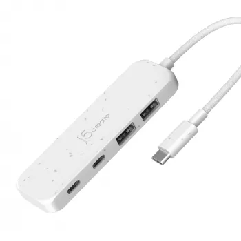 j5create ekologiškas USB-C į 4 prievadų Type-C ir Type-A Gen 2 šakotuvas