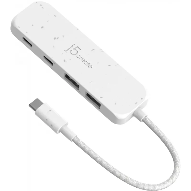 j5create ekologiškas USB-C į 4 prievadų Type-C ir Type-A Gen 2 šakotuvas