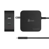 j5create 102W GaN PD USB-C 2 prievadų įkroviklis su keičiamais AC kištukais