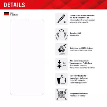 Displex Smart Glass (9H), skirtas Xiaomi Redmi 13C, tvirtinimo lipdukas, nedūžtantis