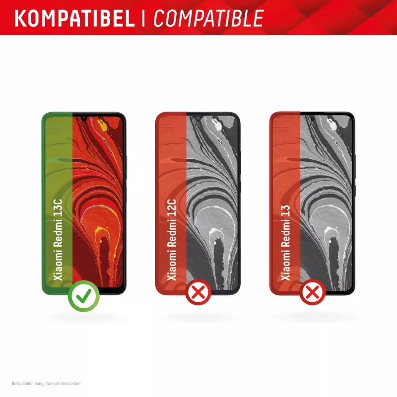 Displex Smart Glass (9H), skirtas Xiaomi Redmi 13C, tvirtinimo lipdukas, nedūžtantis