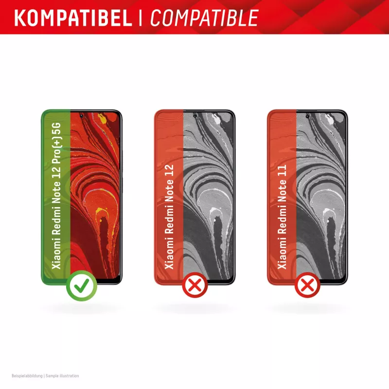 Displex ekrano apsauginis stiklas (10H), skirtas „Xiaomi Redmi Note 12 Pro(+) 5G“, su EASY-ON® Eco montavimo rėmeliu, atsparus įbrėžimams