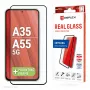 Displex Full Cover Screen Protector (10H), skirtas „Samsung Galaxy A35/A55 5G“, su EASY-ON® Eco montavimo rėmeliu, visiškas ekrano uždengimas