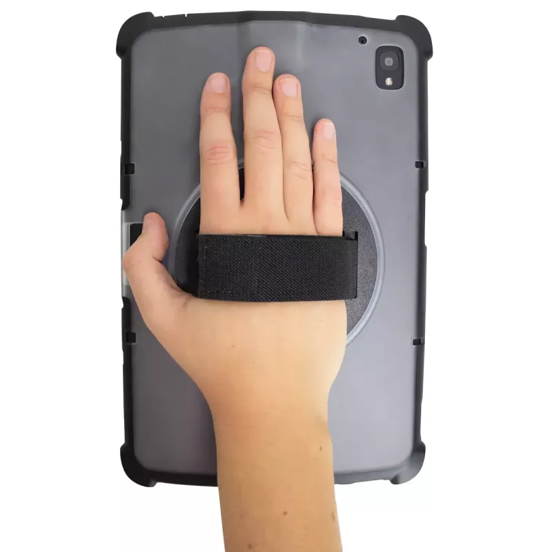 Planšetinio kompiuterio dėklas Gamber-Johnson InfoCase FM-SNP-ET4X8-RHS, skirtas Zebra ET40/ET45, 20,3 cm (8 colių) ekranui, juodas permatomas