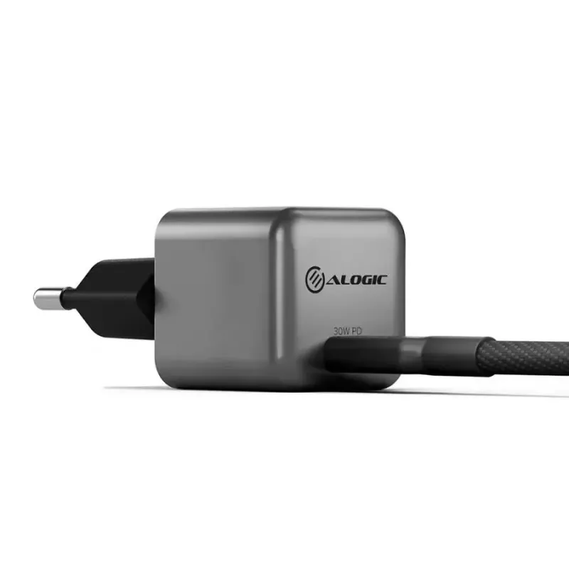 ALOGIC 1X30 30W Rapid Power USB-C MINI GaN įkroviklis, patalpų kintamoji srovė, mobilusis telefonas, nešiojamasis kompiuteris, išmanusis telefonas, planšetinis kompiuteris