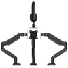 j5create JTSA101 Ergonominis monitoriaus laikiklis Juodas Spaustuvas/Grommet 8 kg 17–32 col.