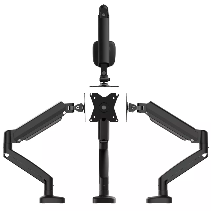 j5create JTSA101 Ergonominis monitoriaus laikiklis Juodas Spaustuvas/Grommet 8 kg 17–32 col.