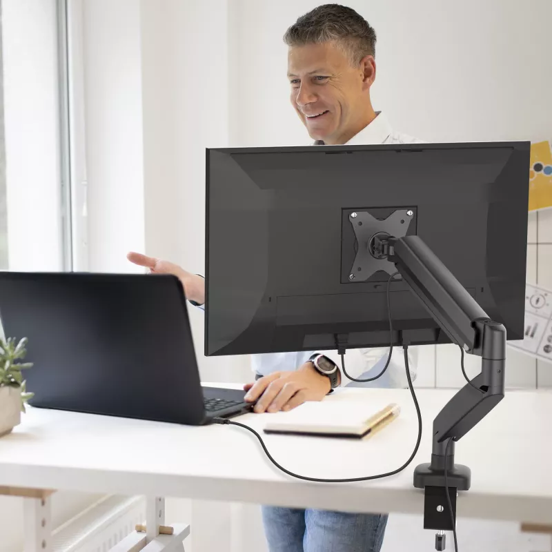 j5create JTSA101 Ergonominis monitoriaus laikiklis Juodas Spaustuvas/Grommet 8 kg 17–32 col.