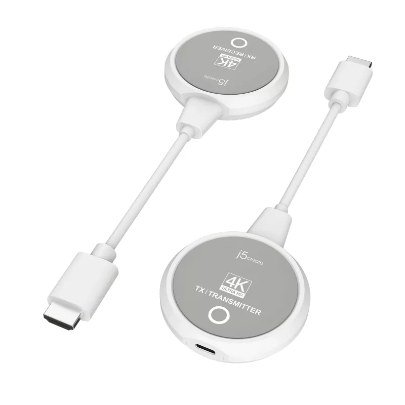 j5create JVAW75 ScreenCast 4K belaidžio vaizdo HDMI™ plėtiklis, pilkas/baltas