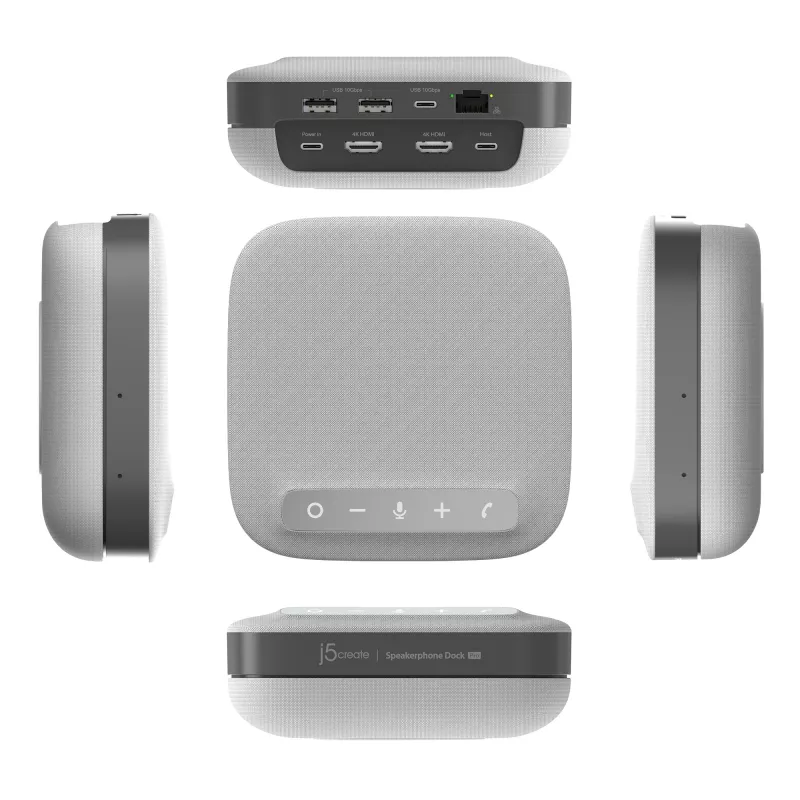 j5create JCDS337 USB-C® dviejų 4K garsiakalbio dokas Pro, juodas