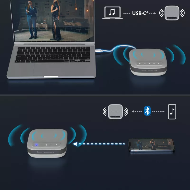 j5create JCDS337 USB-C® dviejų 4K garsiakalbio dokas Pro, juodas