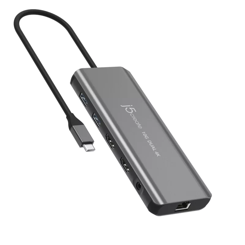 j5create JCD398 USB-C® Dvigubas 4K HDMI™ 10 Gbps Mini Dokas, Juodas