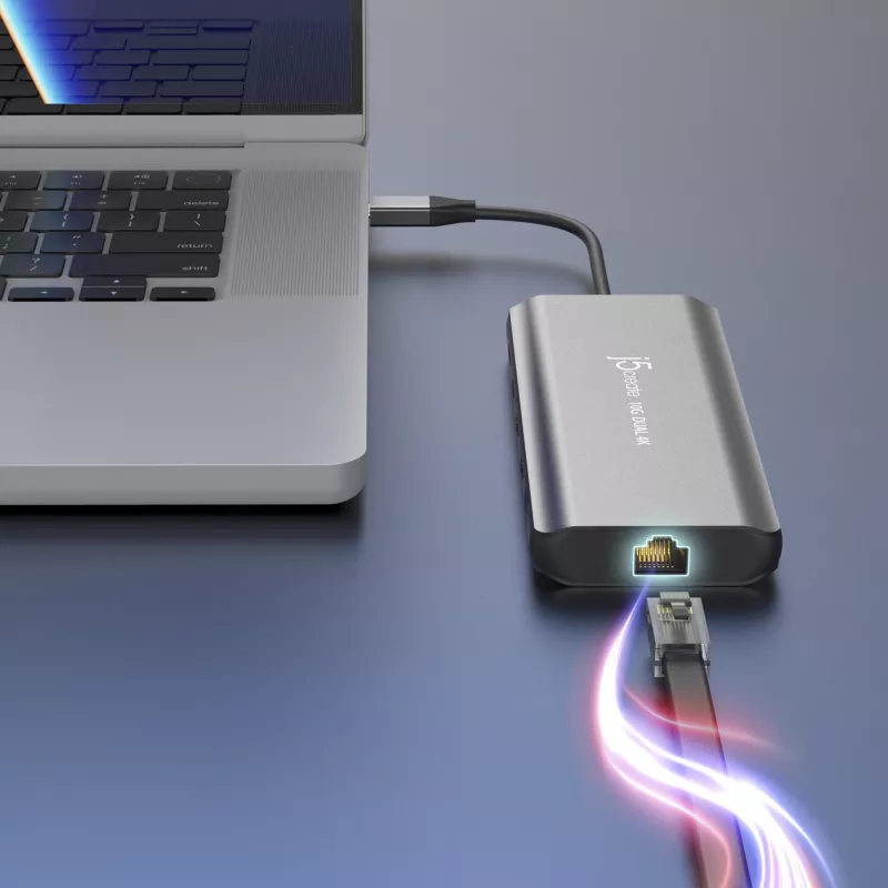 j5create JCD398 USB-C® Dvigubas 4K HDMI™ 10 Gbps Mini Dokas, Juodas
