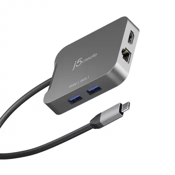 j5create JCD3191 4K60 Elite USB-C® kelioninis adapteris, juodas