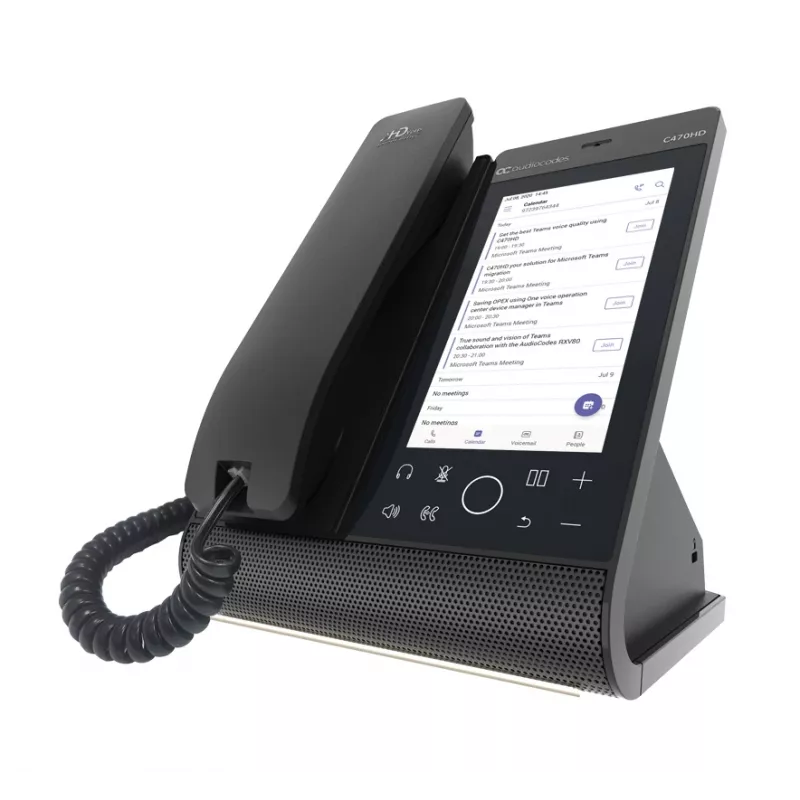 AudioCodes Teams C470HD Total Touch IP telefonas PoE GbE su integruotu BT ir dviejų juostų „Wi-Fi“