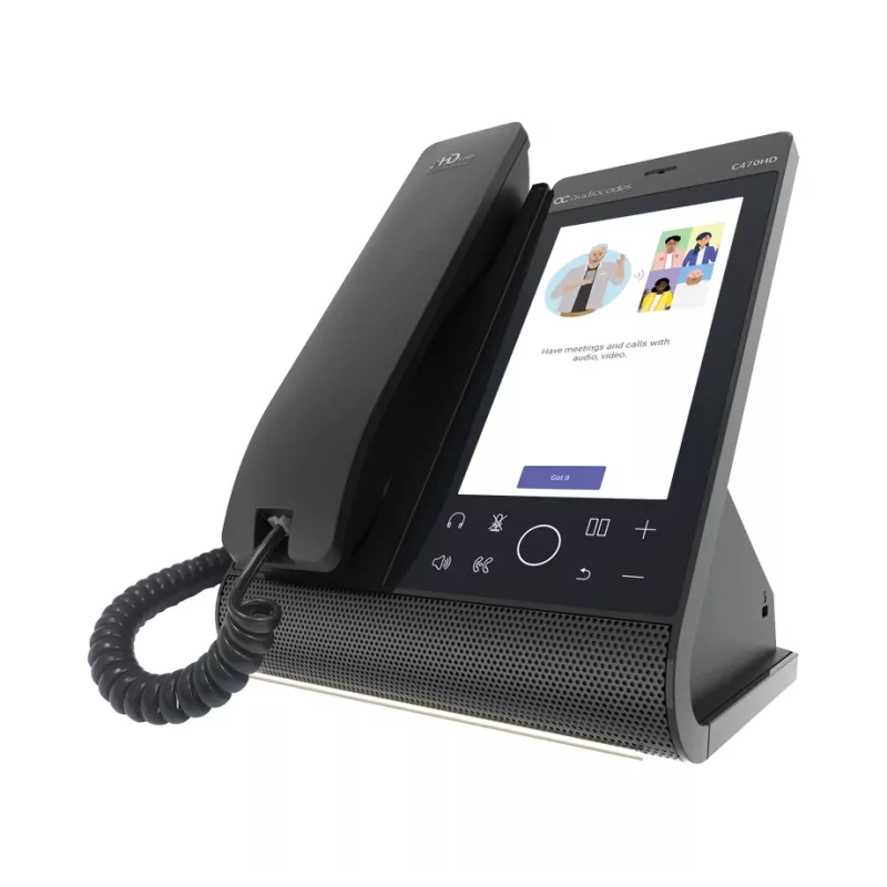 IP telefonas AudioCodes Teams C470HD PoE GbE laidinis ragelis Android