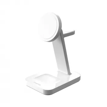 mophie Snap+ 3-in-1 Wireless Charge Stand Ausinės, Išmanusis telefonas, Išmanusis laikrodis Balta USB Belaidis įkrovimas Greitasis įkrovimas Vidaus