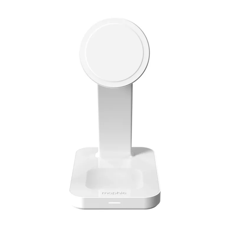 mophie Snap+ 3-in-1 Wireless Charge Stand Ausinės, Išmanusis telefonas, Išmanusis laikrodis Balta USB Belaidis įkrovimas Greitasis įkrovimas Vidaus