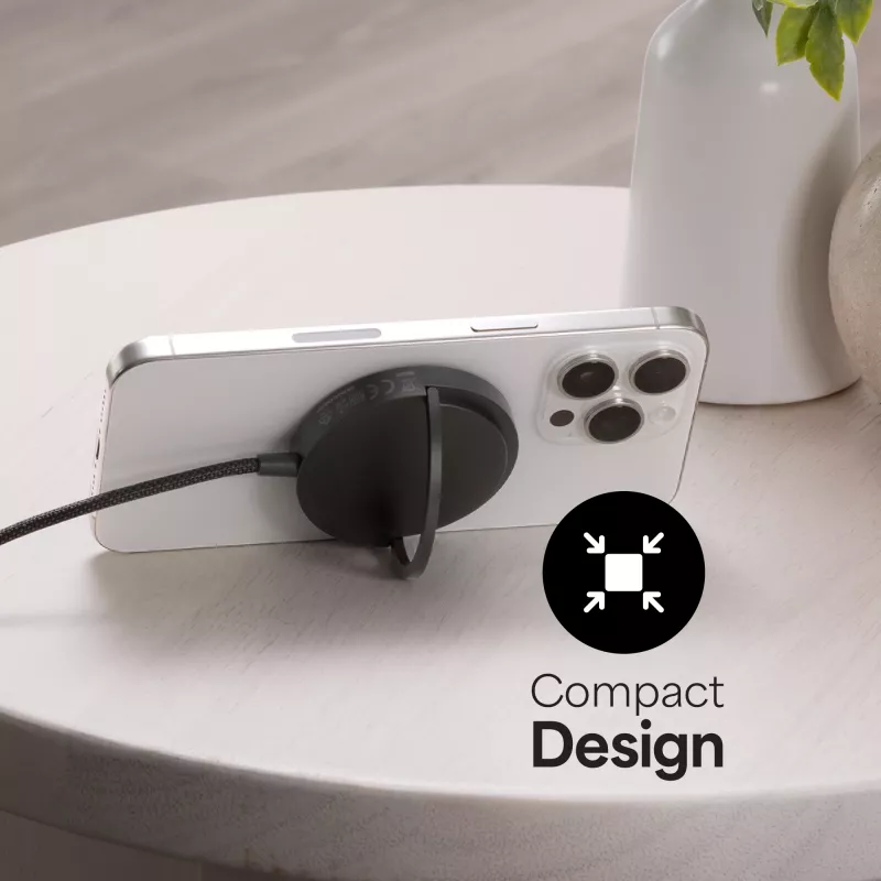 mophie Qi2 Magnetinis Kroviklis Išmaniajam Telefonui Juodas USB Belaidis Įkrovimas Greitasis Įkrovimas Vidaus