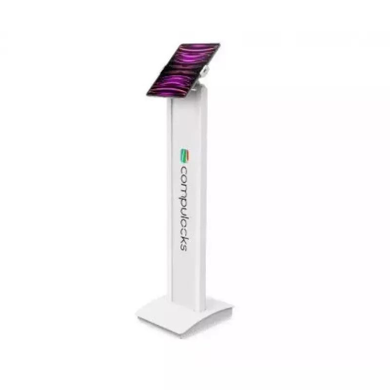 Multimedijos grindų stovas Compulocks Universal Tablet Cling Brandable Floor Stand White Steel universalus planšetės laikiklis