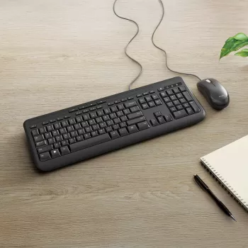 Incase Designed by Microsoft Wired Desktop 600 klaviatūra Pelė įtraukta Universal USB QWERTY Prancūzų Juoda